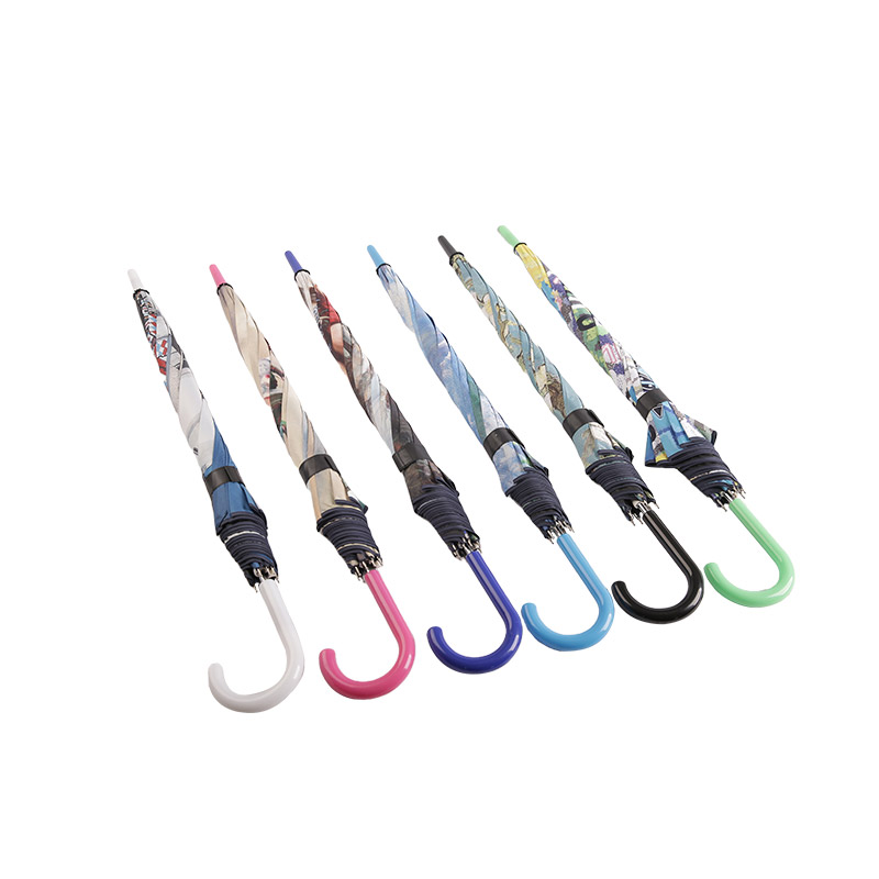 까만 입히는 똑바른 umbrella-0E6B0080를 가진 명주를 인쇄하는 풍경화