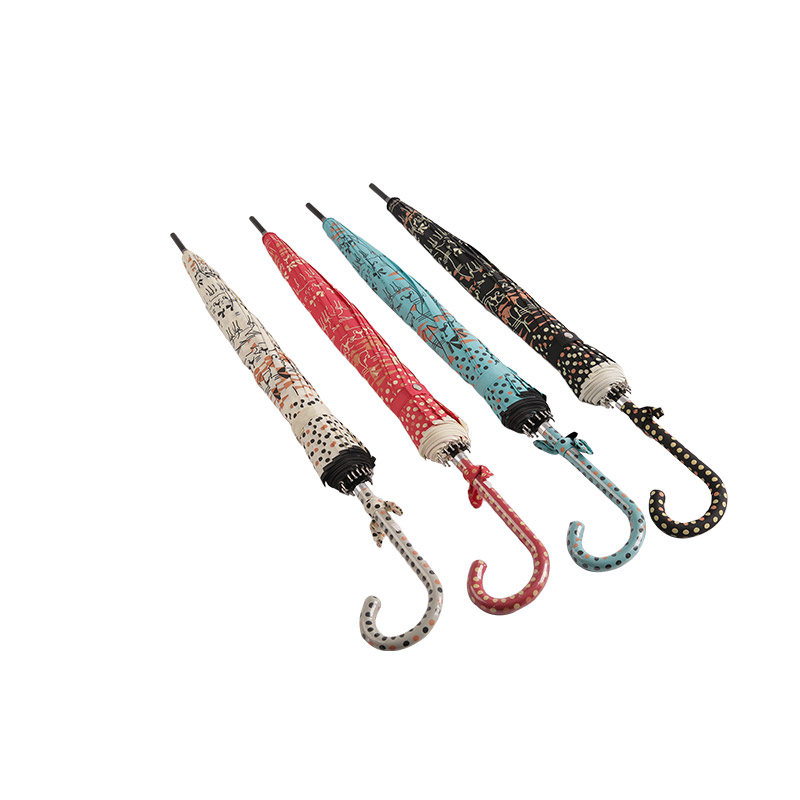 두 배 작풍 고양이와 입히는 똑바른 umbrella-0E6B0118를 가진 물방울 무늬 견주