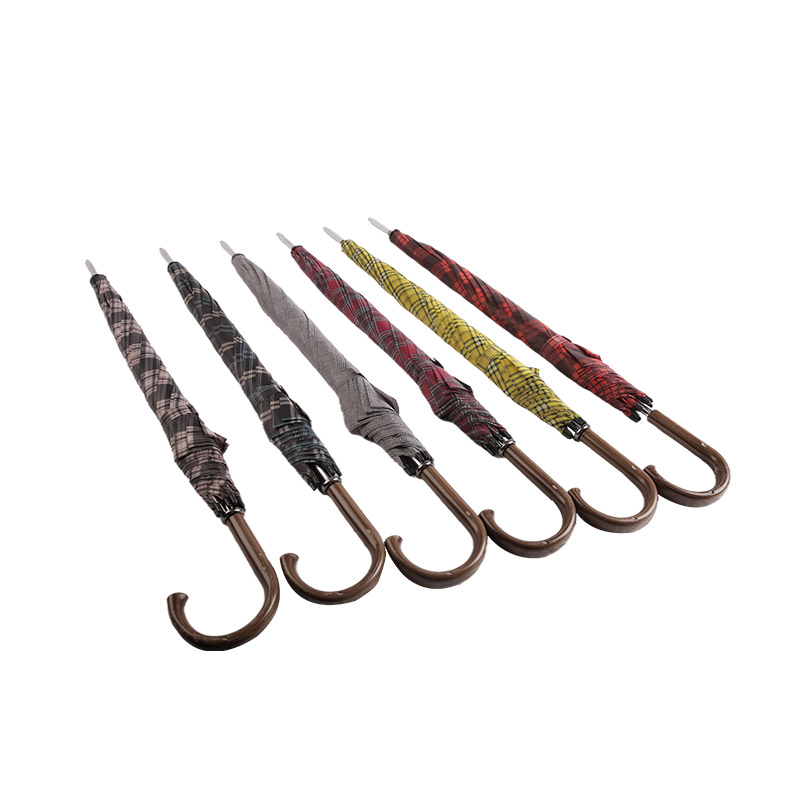 붉은 격자 무늬 학생 정신 폴리에스터 스트레이트 umbrella-0E6B0329