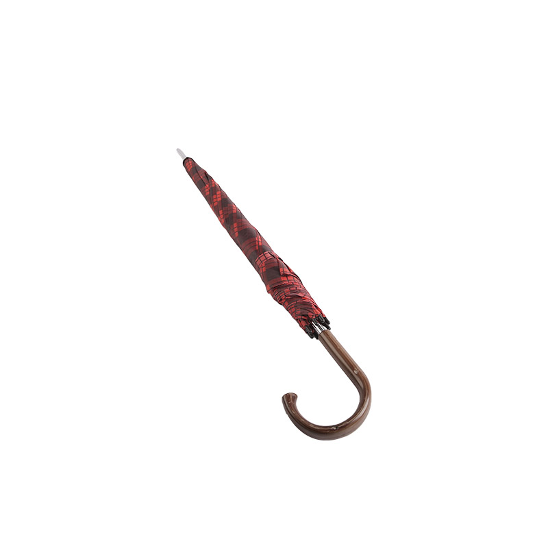 붉은 격자 무늬 학생 정신 폴리에스터 스트레이트 umbrella-0E6B0329